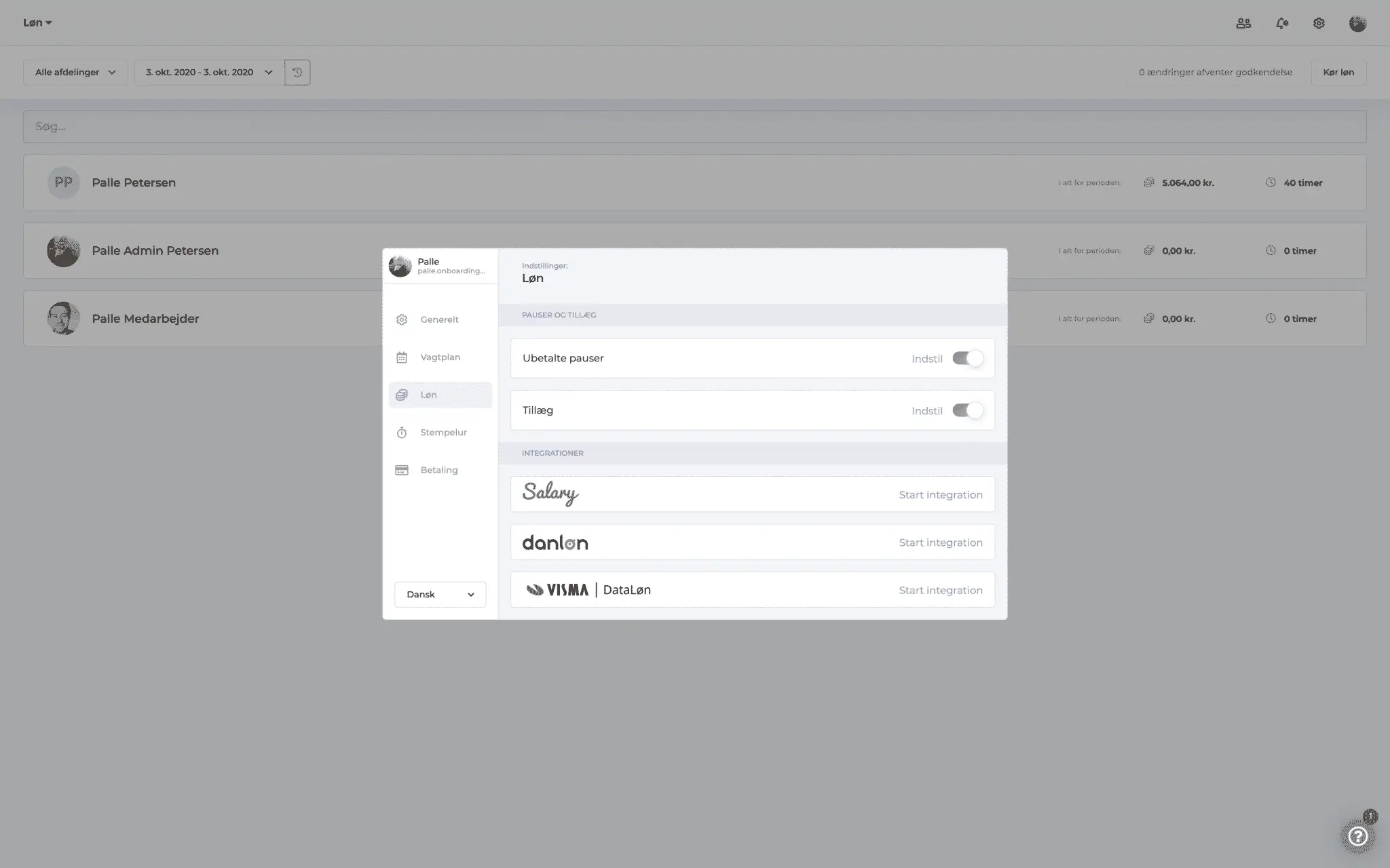 DataLøn integration step 1