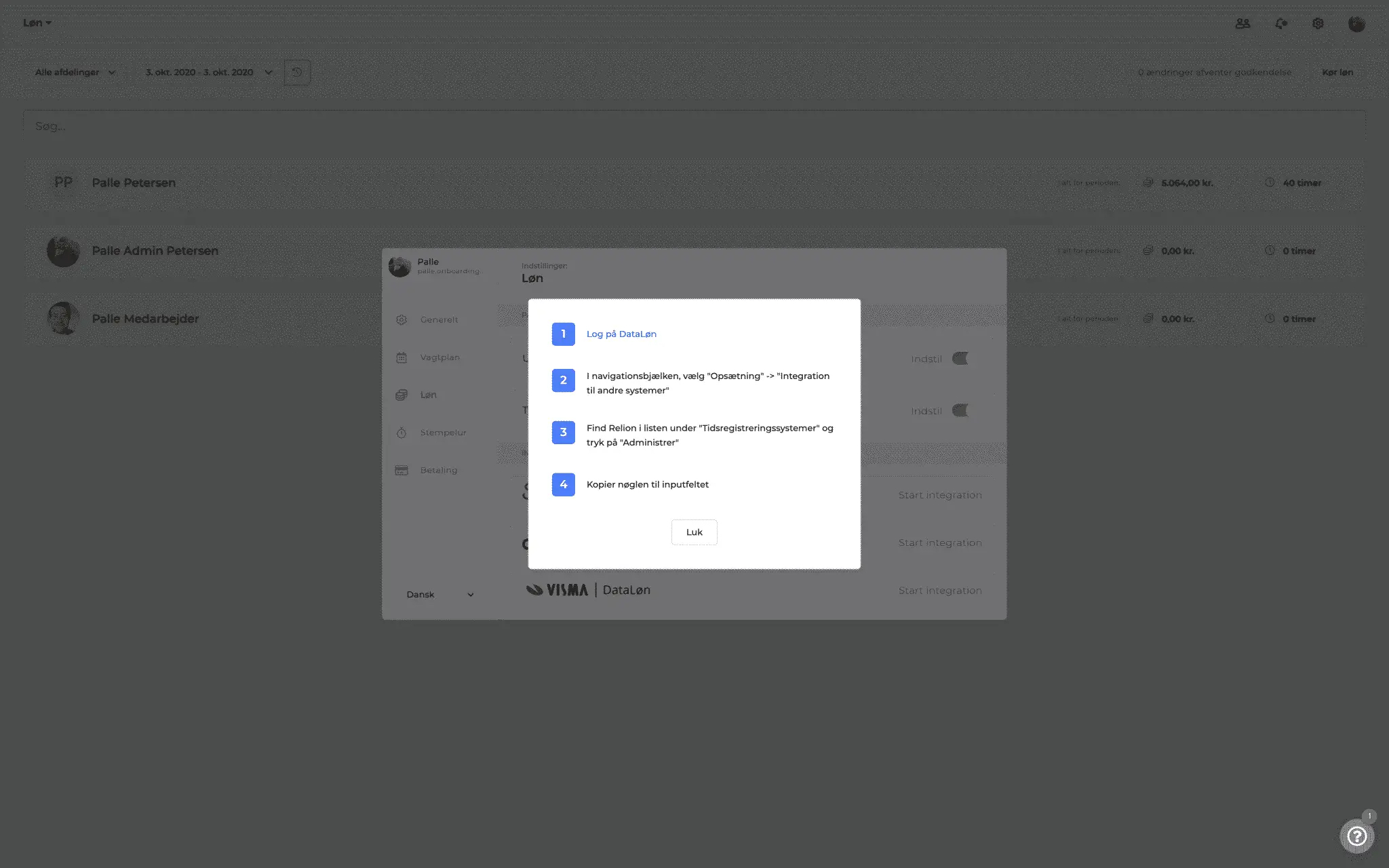 DataLøn integration step 1
