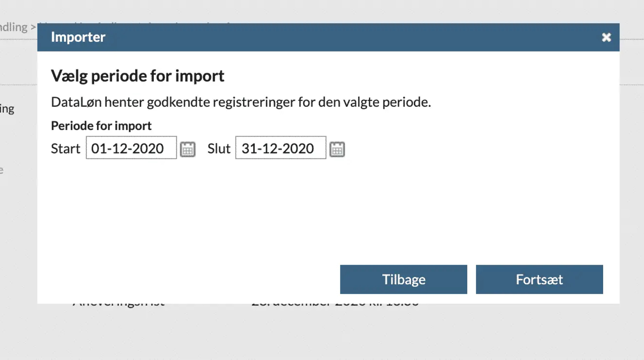 DataLøn integration step